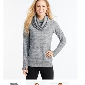 NWT!  L.L. Bean, Women's Gray Cowl Neck Pullover, size XL